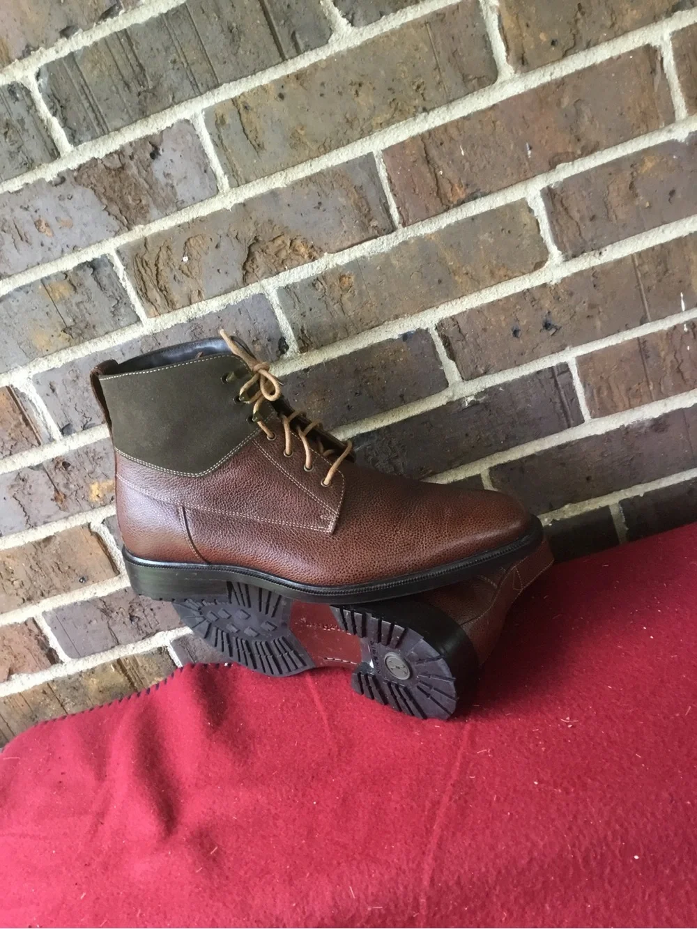 Cole Haan Brown Leather & Olive Chukka Boots